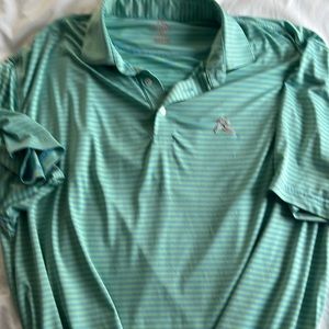 Rhoback Green Striped Polo Shirt